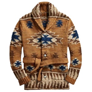 <span class=keywords><strong>Cardigan</strong></span> <span class=keywords><strong>arancione</strong></span> bruciato spesso stile Casual da uomo con tasche e lungo Design del cappotto invernale per maglione invernale da uomo - Product Image 3