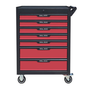 カスタマイズ木製天板付 ガレージ収納ワークベンチ 12引き出し 工具箱 ポータブル作業台収納キャビネット 金属製ツールチェスト 車輪付き - Product Image 5