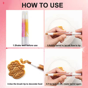 OEM ossido di titanio oro polvere metallizzato pennarello pennarello commestibile <span class=keywords><strong>per</strong></span> il disegno biscotti torta fondente decorazione - Product Image 6