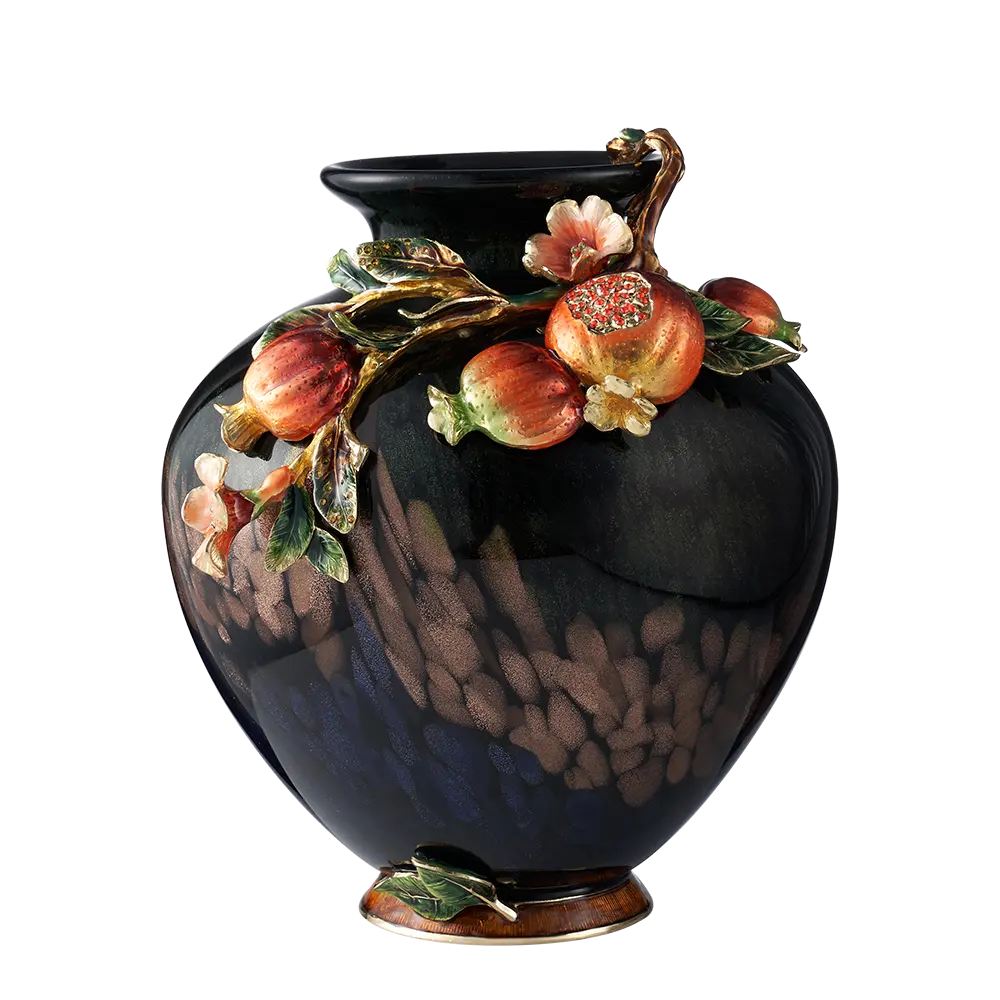 RORO Home Accessories OEM service modern luxury home decorative enamel big flower colored glass vase for table decorative vase