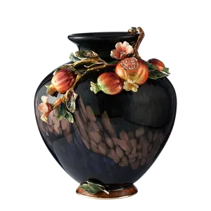 RORO Home Accessories OEM service modern luxury home decorative enamel big flower colored glass vase for table decorative vase