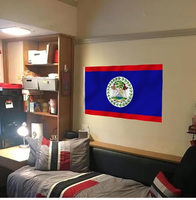 Bandera de Belice 3x5 pies, poliéster de lujo resistente y duradero, para interior/exterior con rayas cosidas y ojales de latón