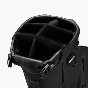 Flora Keep Perfect GOLF Wholesale Luxury Custom Black Color Leather Golf Bag High Quality Golf Sunday Bag With Stand