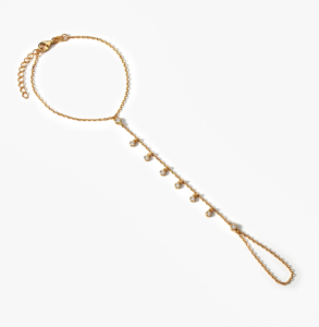 Joyería de moda, pulsera de cadena de mano chapada en oro de 18 quilates, anillo de dedo, encanto ajustable, elegante, delicado, Bling, cristal, <span class=keywords><strong>Zirconia</strong></span> cúbica - Product Image 3