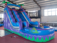 Toboggan aquatique gonflable en PVC pour l'extérieur et l'intérieur avec piscine pour usage domestique et commercial, parc d'attractions pour enfants