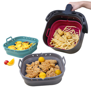 Prix usine personnalisé friteuse à Air accessoires carré plaque de cuisson résistant à la chaleur réutilisable ustensiles de cuisson pliable Silicone Air friteuse doublure - Product Image 2