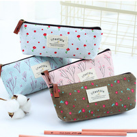 Trousse à crayons florale en toile créative Trousse à crayons mignonne pour étudiantes Fourniture directe en usine