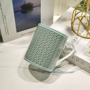 Ensemble de tasses et soucoupes en céramique de luxe nordique vert, best-seller, avec boîte cadeau - Product Image 6