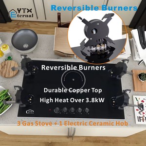 <span class=keywords><strong>2025</strong></span> nóng bán đa chức năng 4 gas 1 điện gốm HOB Kính đung đảo ngược đầu đốt bếp gas cho ngoài trời RV trong nhà - Product Image 5