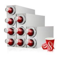 Distributeur automatique de gobelets en acier inoxydable pour hôtel, café, station de boissons en acrylique alimentée par batterie, pour bubble tea