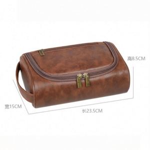 Pochette de maquillage chic en cuir PU - Trousse de toilette et de maquillage vintage pour promotion - Product Image 4