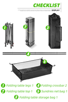 Tables pliantes d'extérieur portables en aluminium, résistantes aux intempéries, réglables en hauteur, de plusieurs tailles, pour cuisine et camping