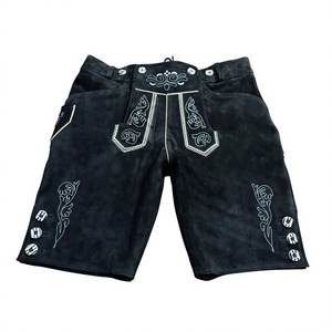 Lederhosen Bávaros Tradicionales de Alta Calidad para Hombre, Cuero Genuino de Vaca, Diseño Bordado Personalizado para Oktoberfest - Product Image 1