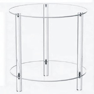 Tavolino Quadrato Moderno Europeo in Acrilico, Lussuoso Tavolino Trasparente Rotondo da Comodino/Caffè/Apporto con Ripiano Portaoggetti per Arredamento Casa - Product Image 5