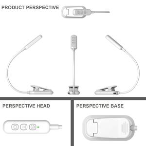 ไฟอ่านหนังสือแบบหนีบขนาดเล็ก น้ำหนักเบา สำหรับการเรียน 20 LED ไฟอ่านหนังสือแบบชาร์จได้ สำหรับอ่านหนังสือบนเตียง - Product Image 6