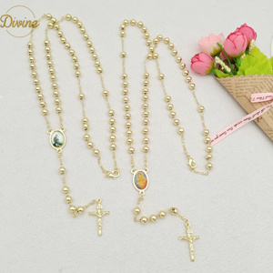 Collar de Rosario Tricolor de San Judas y la Virgen María, 6mm de Ancho y 60cm de Largo, Joyería de la Serie Recuerdo, Gran Venta - Product Image 3