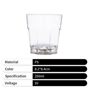 Custom LED Glowing in Dark Cup Clear Plastic <b>Light</b> up Flashing Whisky Glass for Party - Product Image 4