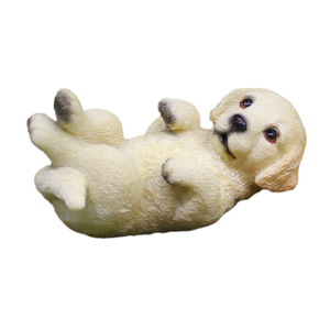 Figurine miniature de <span class=keywords><strong>Golden</strong></span> <span class=keywords><strong>Retriever</strong></span> mignon simulé, modèle animal pour paysage miniature, artisanat en résine écologique, cadeau de bureau - Product Image 6