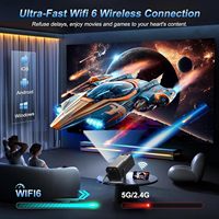 Mini projecteur portable 720P, 380 lumens ANSI, correction automatique de la distorsion trapézoïdale, Android 11 LED, rotatif à 270°, compatible 4K pour cinéma maison et extérieur