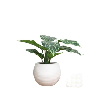 Bonsai Decorativo da Interno con Foglie di Taro Artificiali Verdi, Resistente ai Raggi UV, Ecologico e Senza Manutenzione, 85cm - Product Image 1