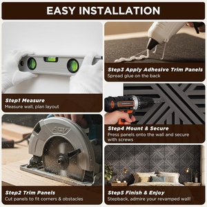 <span class=keywords><strong>Pannelli</strong></span> Acustici Decorativi con Texture Geometrica, <span class=keywords><strong>Pannelli</strong></span> Fonoassorbenti <span class=keywords><strong>in</strong></span> MDF con Impiallacciatura Effetto <span class=keywords><strong>Legno</strong></span> per Casa, Ufficio e Studio Musicale - Product Image 5