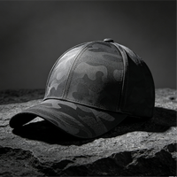 Casquette de baseball camouflage personnalisée en polyester, 6 panneaux structurés, brodée, avec boucle métallique, pour le tir, le trekking, l'alpinisme, l'escalade, vente en gros