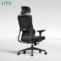 Chaise de bureau pivotante ergonomique en maille Liyu Luxury Contemporary, hauteur réglable, confortable, pour la maison/le bureau, chaise de direction