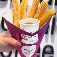 Boîte de conditionnement personnalisée pour churros, beignets, gâteaux, brownies, biscuits, sauces et trempettes, de qualité alimentaire et écologique
