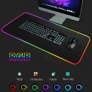 Tapis de souris géométrique hexagonal en nid d'abeille noir RGB, grand tapis de souris LED, modes d'éclairage réglables, base en caoutchouc, tapis de bureau pour clavier de jeu - Product Image 5