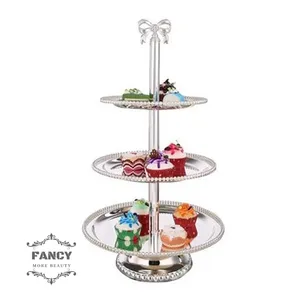 Kẽm Bạc Trái Cây Đứng 3 Tier Cupcake Phục Vụ Đứng Cupcake Giá Món Tráng Miệng Giá Cho Giáng Sinh Sinh Nhật Bên Đám Cưới