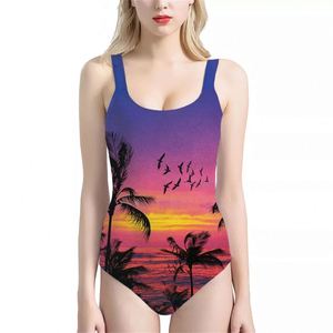Impression à <span class=keywords><strong>la</strong></span> demande coucher de soleil <span class=keywords><strong>plage</strong></span> impression débardeur personnalisé <span class=keywords><strong>Bikini</strong></span> une pièce 2024 été mode maillot de bain <span class=keywords><strong>Micro</strong></span> Bikinis - Product Image 1