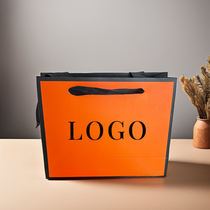 Tùy Chỉnh Tư Nhân Thiết Kế Cửa Hàng Cam Sang Trọng Bán Lẻ Giày Quần Áo Các Tông Mua Sắm Quà Tặng Túi Giấy Với Ribbon Xử Lý - Product Image 4