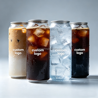 Bocal en plastique PET de haute qualité avec anneau de traction pour canettes de café, soda, bière, jus et autres boissons – Transparent et souple