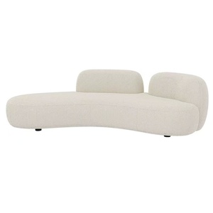 Canapé incurvé en fausse fourrure d'agneau pour trois personnes, style nordique de luxe, mobilier de salon moderne avec design segmenté - Product Image 4