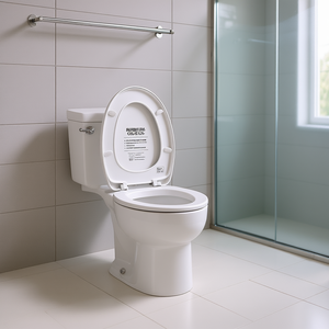 โถสุขภัณฑ์เซรามิคแบบชิ้นเดียว ระบบกดน้ำสองปุ่ม ทรงกลม แบบ S-Trap ติดตั้งบนพื้น 1.28-1.6 แกลลอนต่อนาที ดีไซน์ทันสมัย สำหรับใช้ในห้องน้ำ - Product Image 2