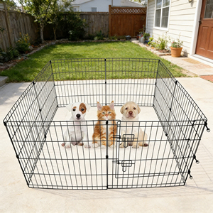 8 <strong>Panels</strong> Folding Wire <strong>Dog</strong> <strong>Run</strong> Cage Metal <strong>Dog</strong> <strong>Fence</strong> Foldable Pet Playpen - Product Image 1