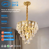 Lustre moderne de luxe en cristal K9 doré, luminaire suspendu pour salon intérieur, luminaire décoratif pour hôtel