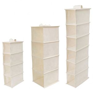 Organisateur de placard suspendu en tissu pliable blanc de haute qualité à 6 étagères - Product Image 1