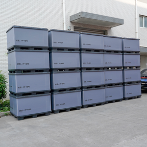 Caja <span class=keywords><strong>de</strong></span> Plástico Plegable y Apilable para Paletización, con Tapa Corrugada, Reciclable, para Almacenamiento a Granel en Almacenes - Product Image 1