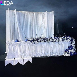 Decoración para Fiestas de Boda LEDA, Telón de Fondo Metálico Cuadrado Grande Blanco de Estilo Simple para Eventos - Product Image 3