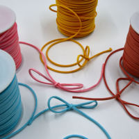 Bleu solide motif cuir corde tissu boîte-cadeau décorations Double face velours ruban pour bijoux Bracelet collier bijoux