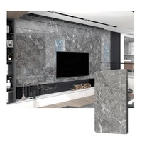 Panneau sans soudure pour décoration intérieure panneau mural en pvc marbre brillant charbon de bambou