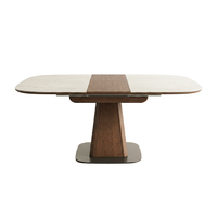 Ensemble de table à manger de luxe en gros avec 4 chaises, design nordique moderne, structure en bois et acier, mobilier pour salle à manger d'hôtel