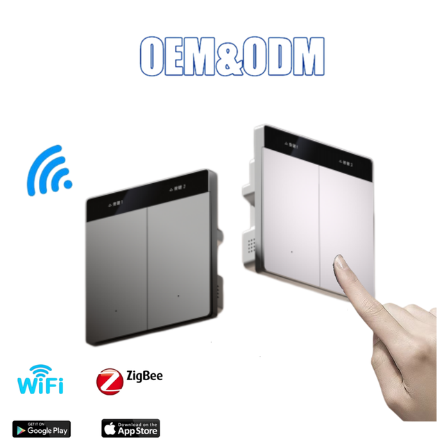 4-Gang Smart Life Smart Home Switch WiFi RF Google Alexa Voice Command PC Touch Panel 220V 10A Single/Dual Pole Switch