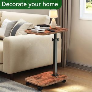 Bandeja de sofá de <span class=keywords><strong>madera</strong></span>, <span class=keywords><strong>mesa</strong></span> de bandeja de sofá de <span class=keywords><strong>TV</strong></span> giratoria de 360 ° <span class=keywords><strong>con</strong></span> <span class=keywords><strong>ruedas</strong></span>, bandeja de sofá de altura ajustable <span class=keywords><strong>para</strong></span> el hogar <span class=keywords><strong>mesa</strong></span> auxiliar de servicio - Product Image 5