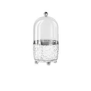 Yimijia Cosmetic Storage Box Transparent Dustproof Makeup Organizer With Lid Rotating Tabletop Holder For Brush And Beauty Tools - Product Image 5