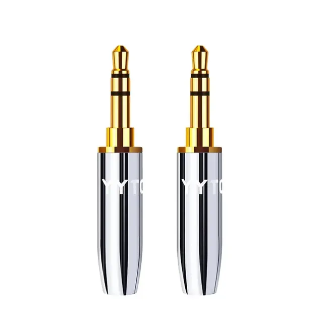 Earphone Plug Jack 3.5mm Wire Connector 3Pole Gold-plated Copper Stereo Audio Adapter for DIY Playing
