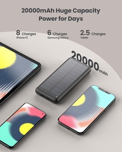 Banco de Energía Portátil Personalizado con Panel Solar, Li-Polímero, Impermeable, con Doble USB Tipo C, 20000mAh, Carga Rápida <span class=keywords><strong>para</strong></span> Teléfonos Celulares - Product Image 2