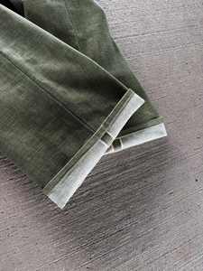 カスタム 16オンス バックバックル 赤耳セルビッジ生地 日本製 ブーツカット ヴィンテージ ストレート ワイドレッグ 生デニム グリーンセルビッジ バギージーンズ - Product Image 5