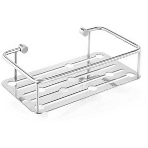 Panier de douche chromé, largeur 15 cm, hauteur 31 cm, longueur 8 cm, étagère de rangement pour salle de bain - Product Image 1